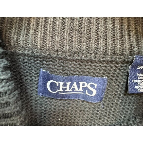Chaps Mens Fair Isle Sweater S Size Black/Gray Nordic Pattern 1 Knitwear Crewnec - Picture 2 of 13